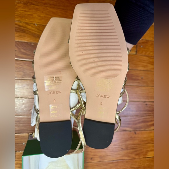 J. Crew New Capri strappy sandals in metallic leather Size 9 Brand New - Picture 3 of 5